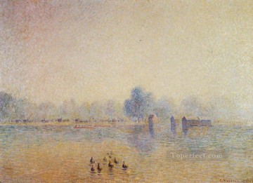 蛇紋岩のハイドパークの霧の効果 1890年 カミーユ・ピサロ Oil Paintings